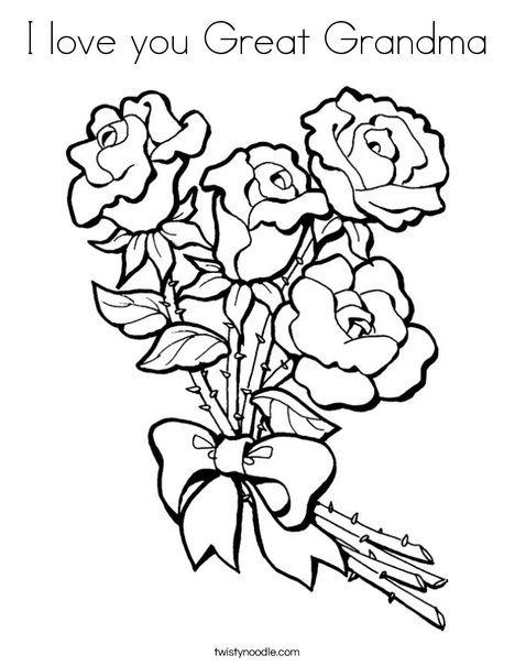 I love you Great Grandma Coloring Page - Twisty Noodle