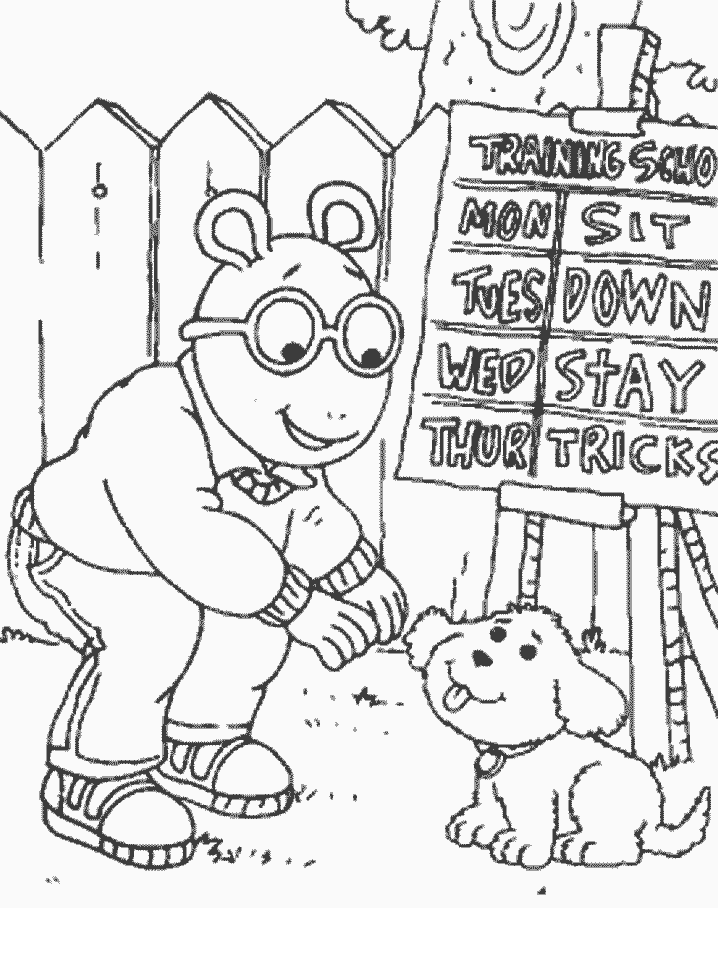Printable Arthur 17 Cartoons Coloring Pages 