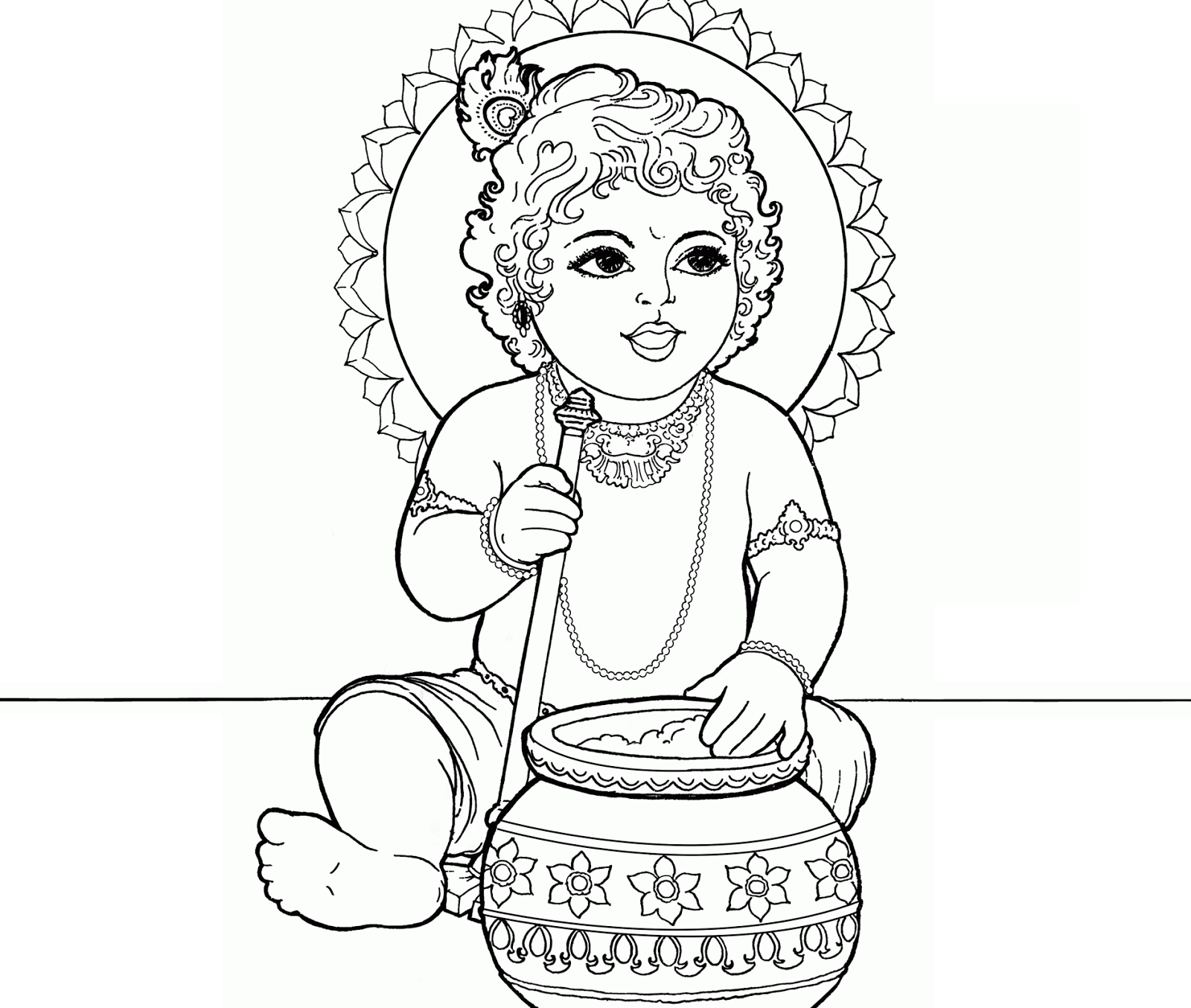 krishna coloring - Google Search | Coloring book art, Krishna art ...
