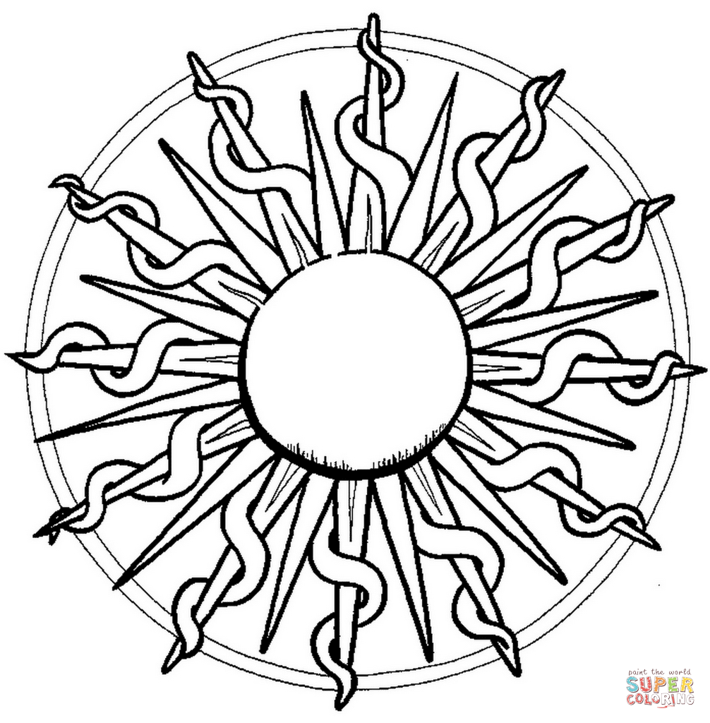 Sun Mandala coloring page | Free Printable Coloring Pages