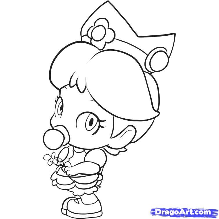 Princess Peach - Coloring Pages for Kids and for Adults