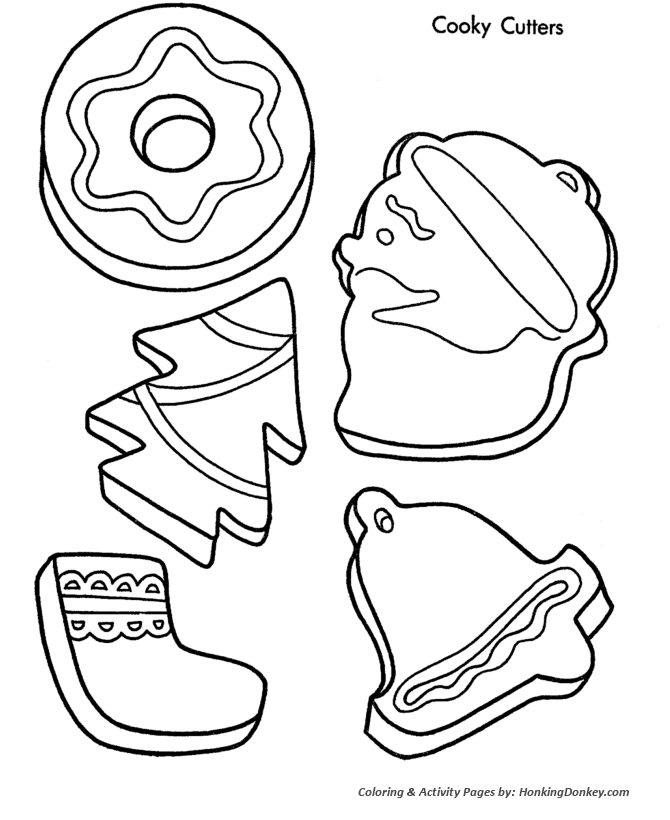 Christmas Cookies Coloring Pages - Christmas Cookie Shapes ...