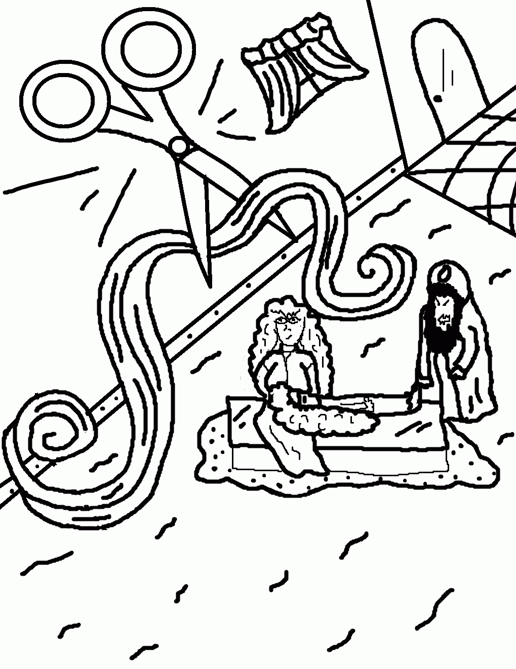 Samson and Delilah Coloring Pages