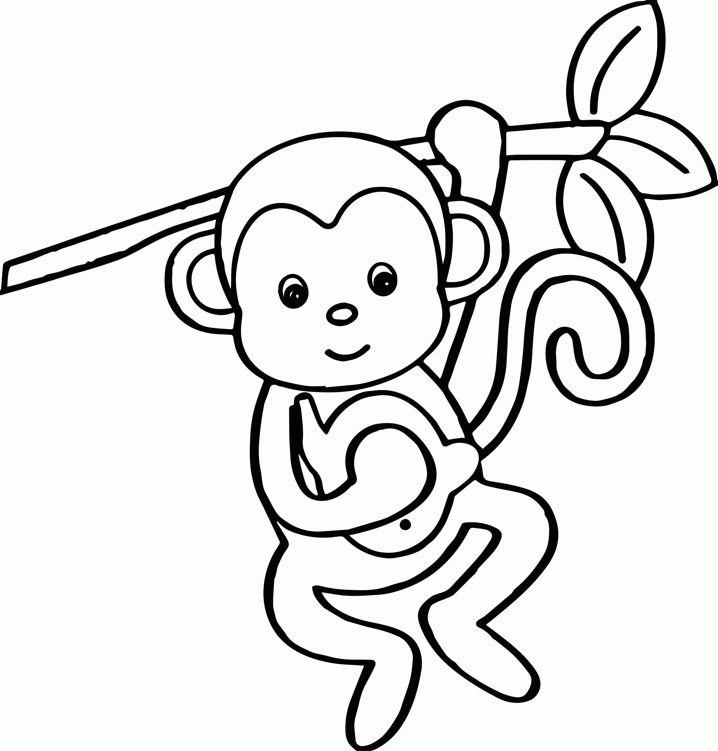 Cartoon Monkey - Coloring Pages for Kids and for Adults