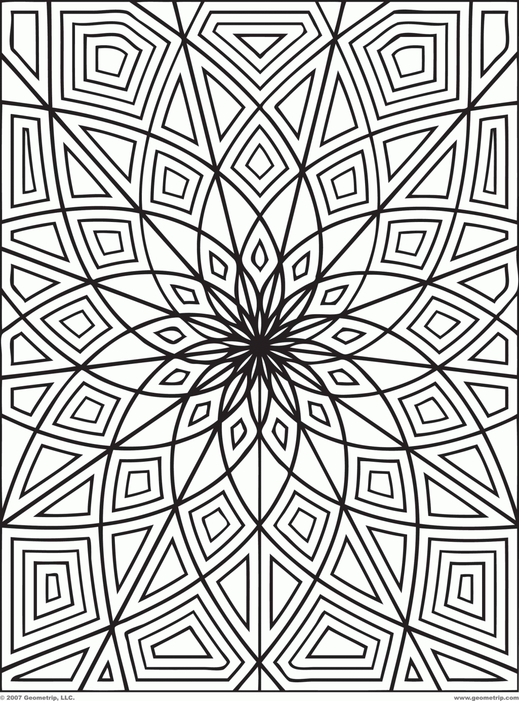 free flower coloring pages. adult coloring pages geometric designs ...