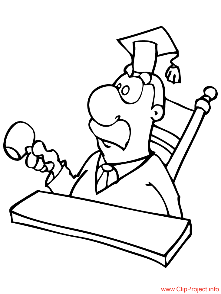 Judge cartoon - work coloring pages