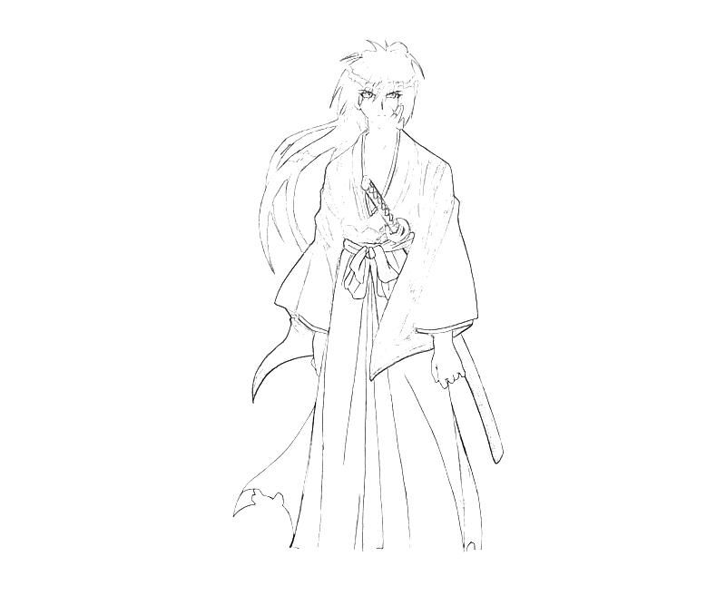 Rurouni Kenshin Coloring Pages Sketch Coloring Page