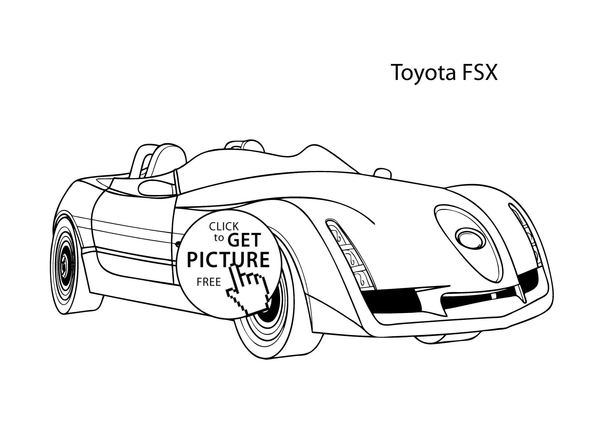 Super car Toyota FSX coloring page, cool car printable free