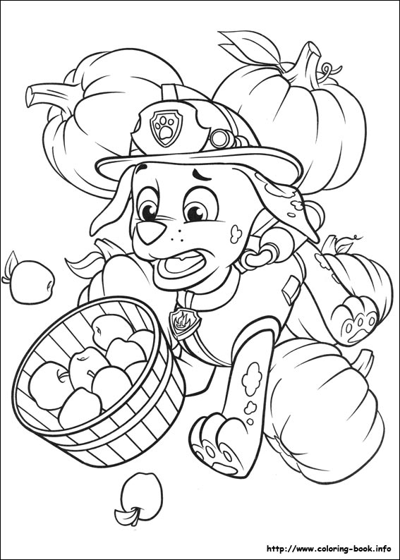 Marshall - Thanksgiving Paw Patrol coloring page