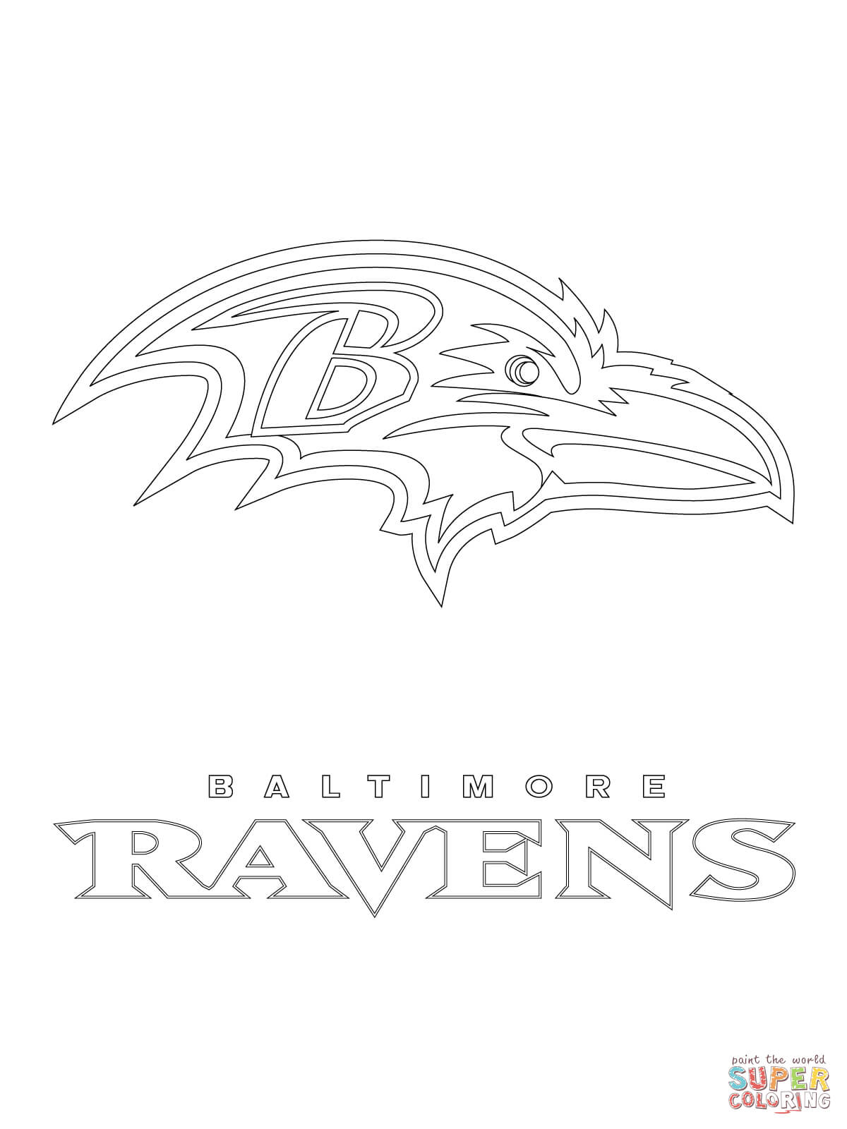 Baltimore Ravens Logo coloring page | Free Printable Coloring Pages
