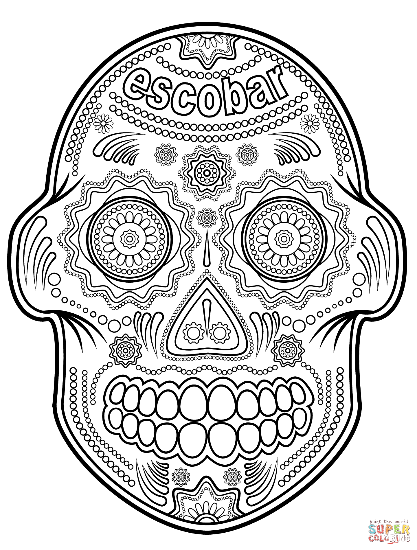 Sugar Skulls coloring pages | Free Coloring Pages