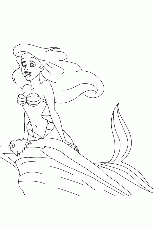 Ariel Little Mermaid Coloring Pages 640×960 #4596 Disney Coloring