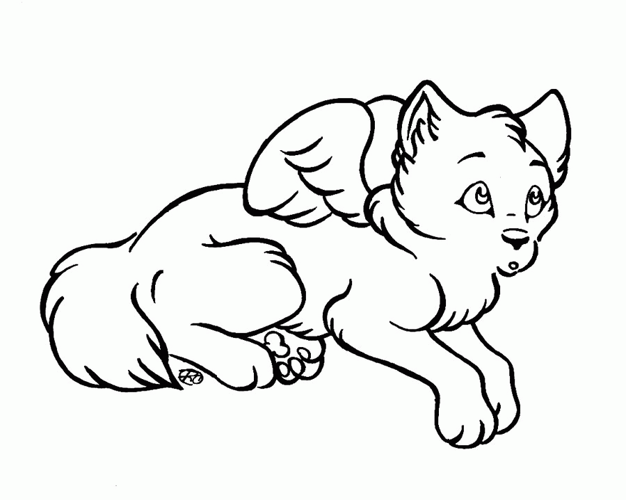 Chibi Wolf Coloring Page