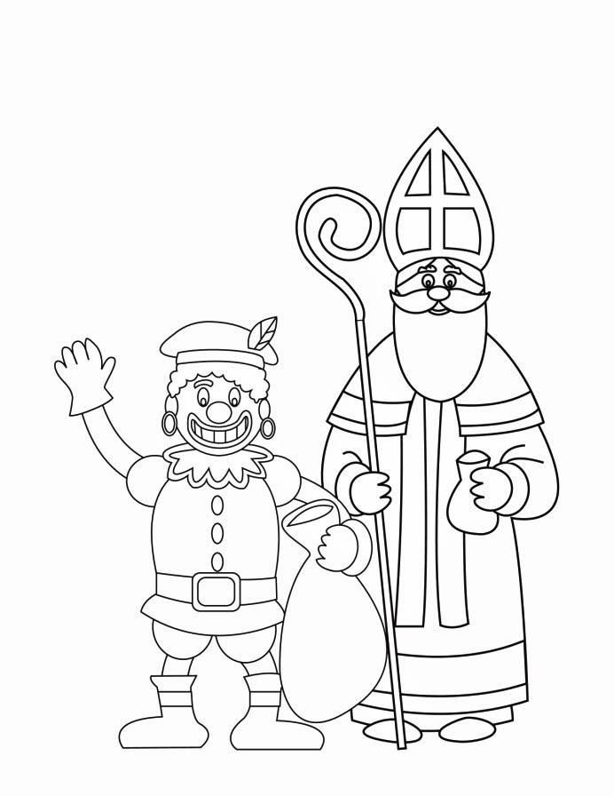 Coloring page Zwarte Piet and St. Nicholas (2) - img 16170.