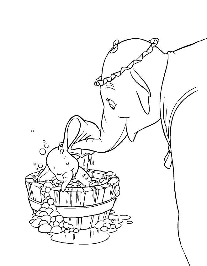 Disney Dumbo And Mother Coloring Sheets