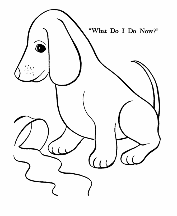 simple dogs and puppies coloring picture for children