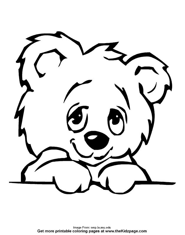 Sweet Little Bear - Free Coloring Pages for Kids - Printable
