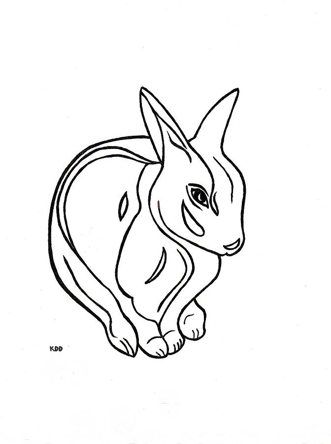 Art Deco Bunny by Katherine Dohnalek - Art Deco Bunny Drawing