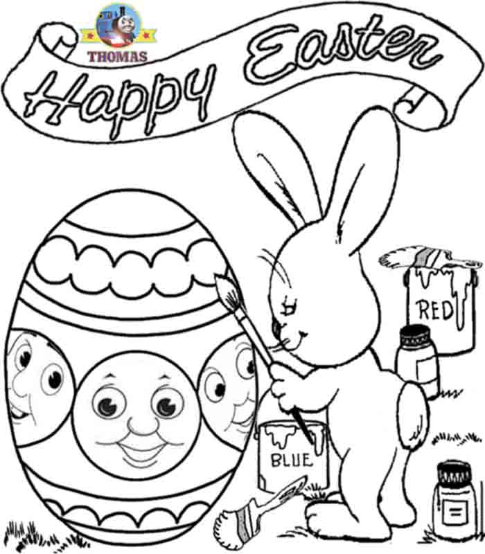preschool childrens happy easter coloring pictures of thomas the