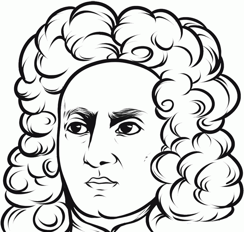 Pictures Face Cartoon Isaac Newton Coloring Pages - Figure