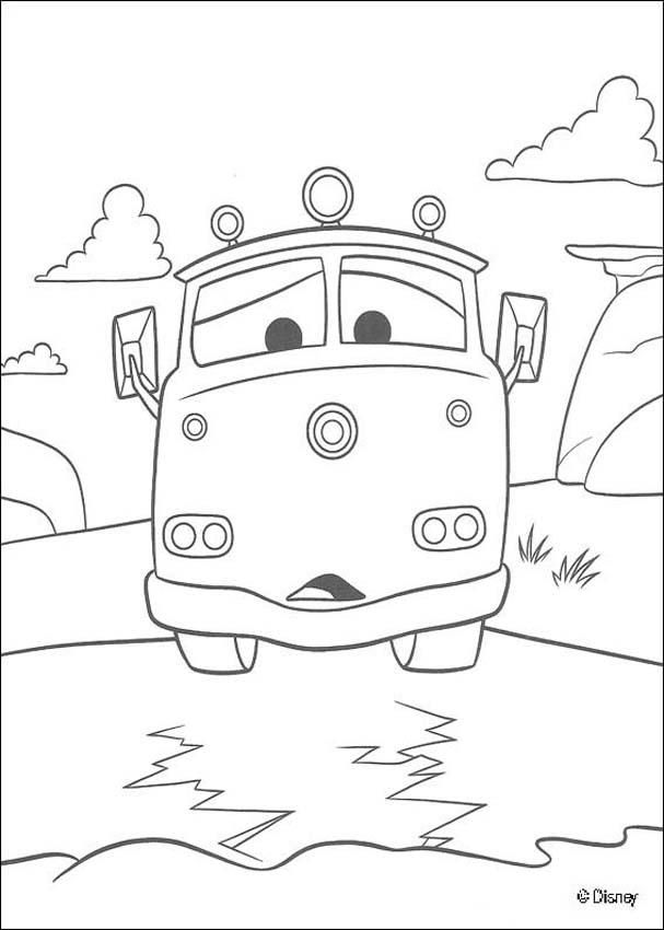 Cars: Red fire truck coloring page | kids
