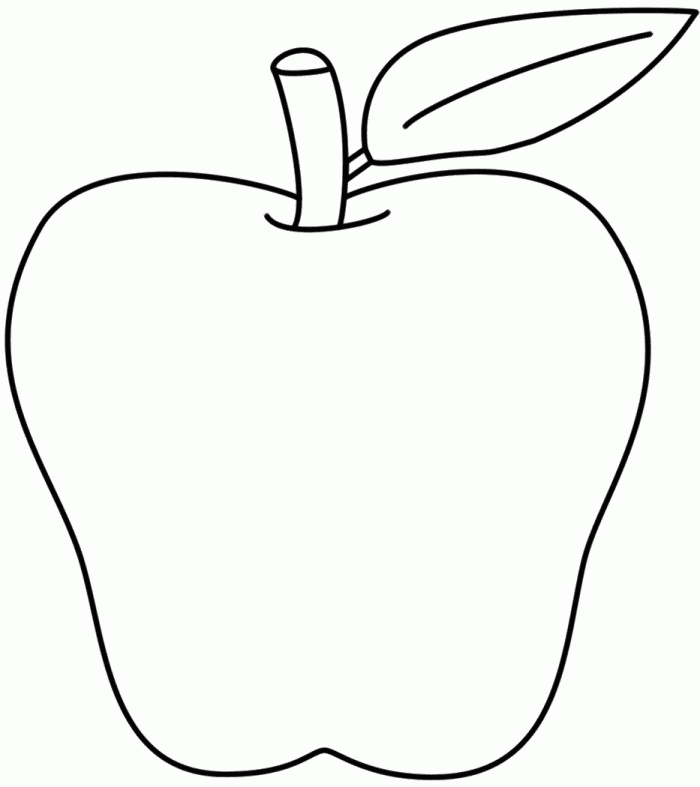 Printable Apple Healthy Food Coloring Pages - Fruit Coloring Pages