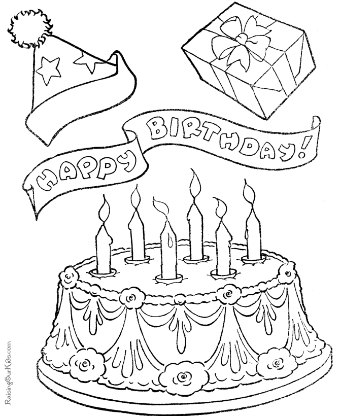 Free Printable Birthday Cake Coloring Pages 353 | Free Printable