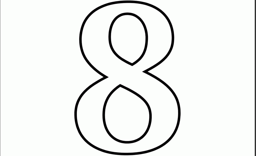 Printable Number 8 Coloring Page