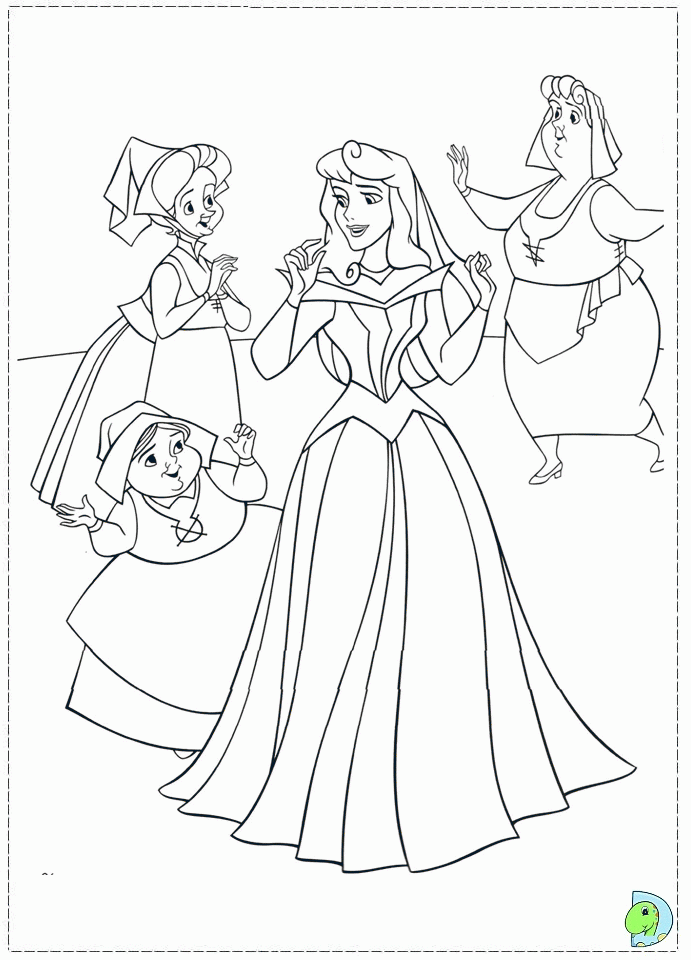 Sleeping Beauty Coloring page, Aurora coloring page- DinoKids.