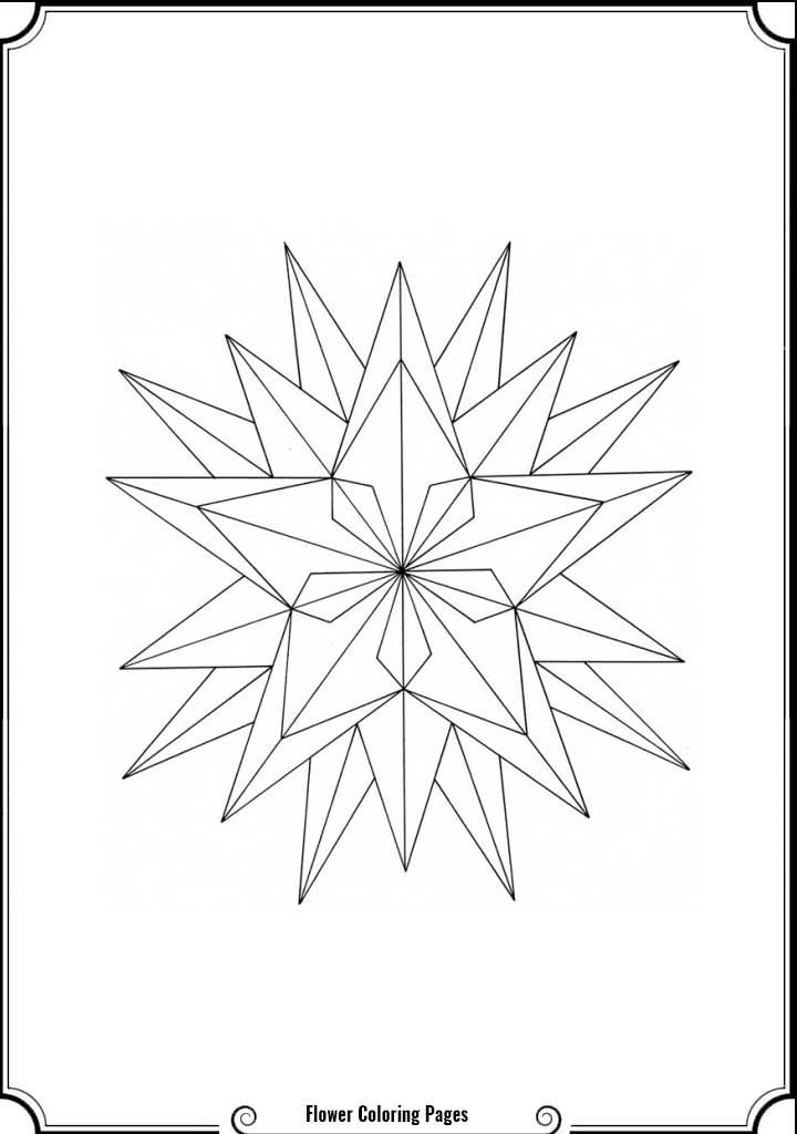 Geometric Flower Coloring Pages - Cooloring.com