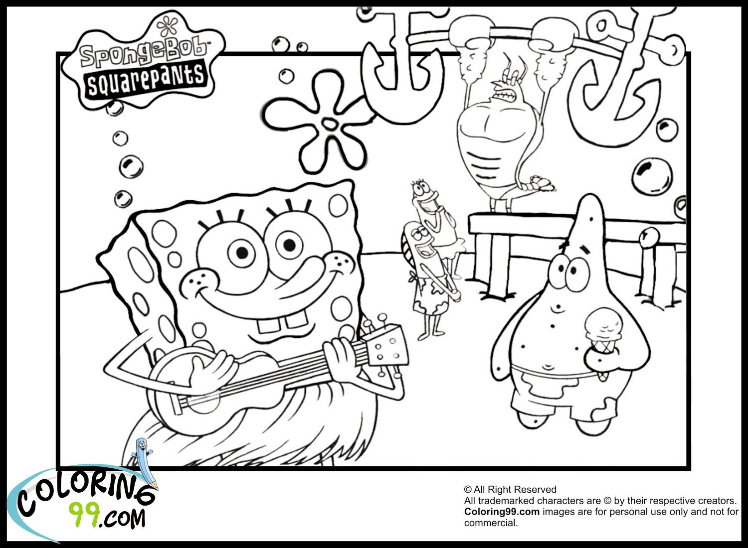 spongebob coloring pages | Only Coloring Pages