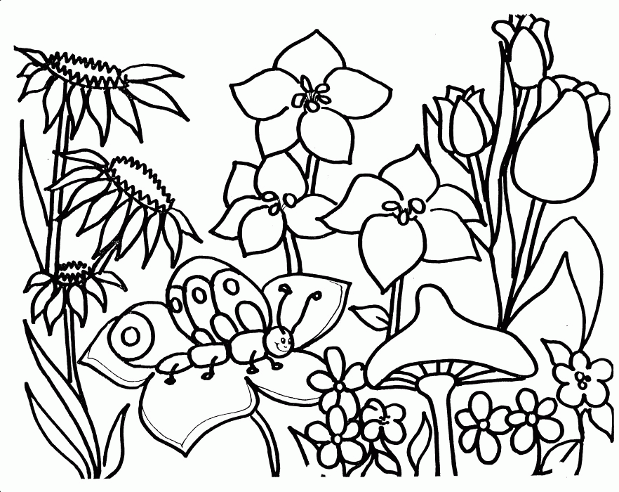 Band Of Flowers Coloring Page - Coloring Pages For All Ages