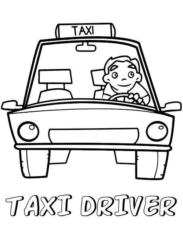 Taxi driver coloring page - Topcoloringpages.net