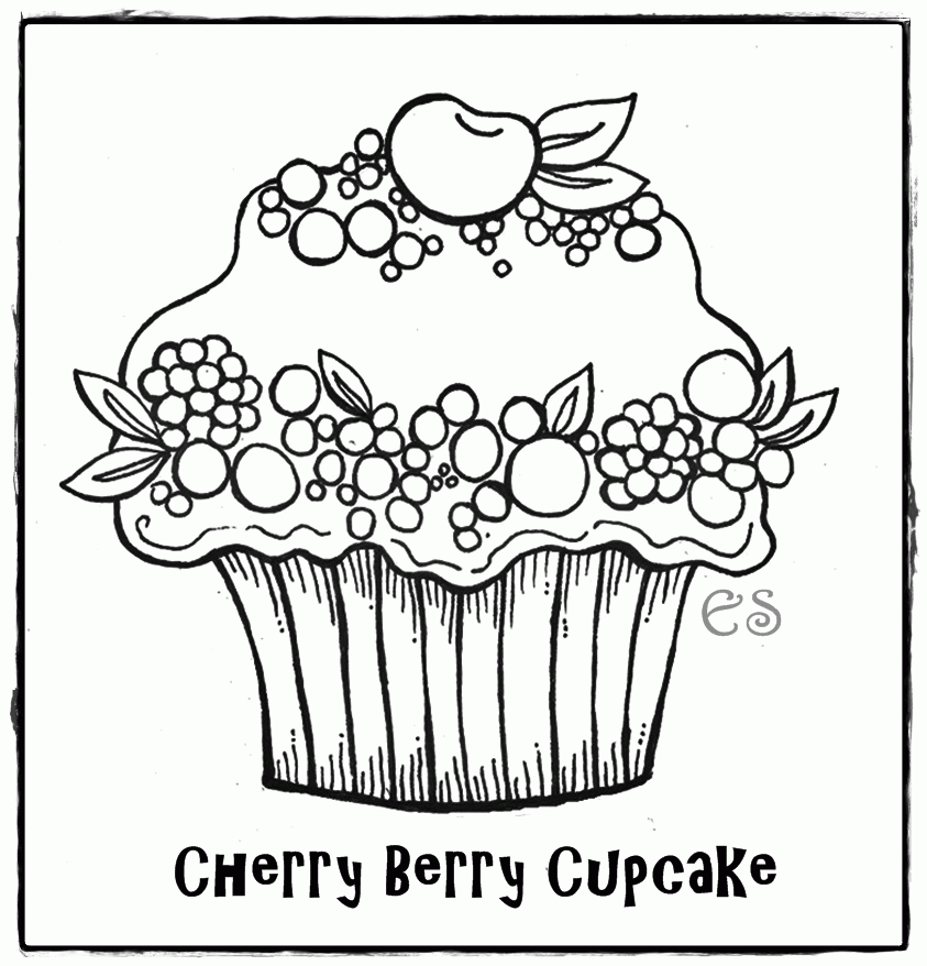 Cupcake Pictures To Color - Coloring Pages for Kids and for Adults