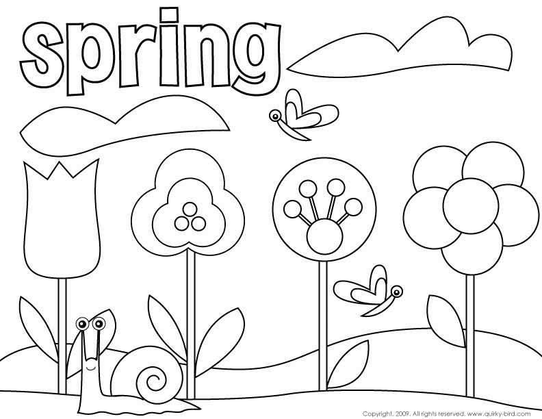 Springtime coloring pages to download and print for free