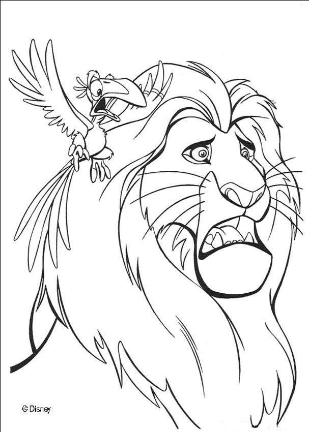 The Lion King coloring pages - Zazu Warns Mufasa
