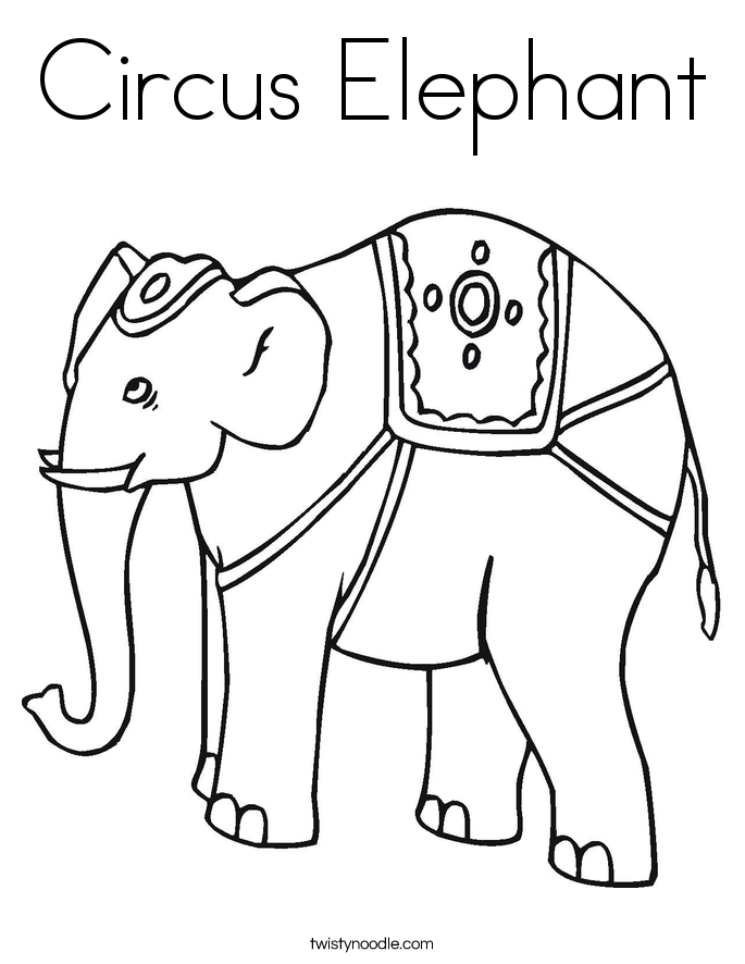 Circus Elephant Coloring Page - Twisty Noodle