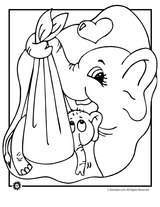 Elephant Coloring Pages Animal Jr | doginstructions.com
