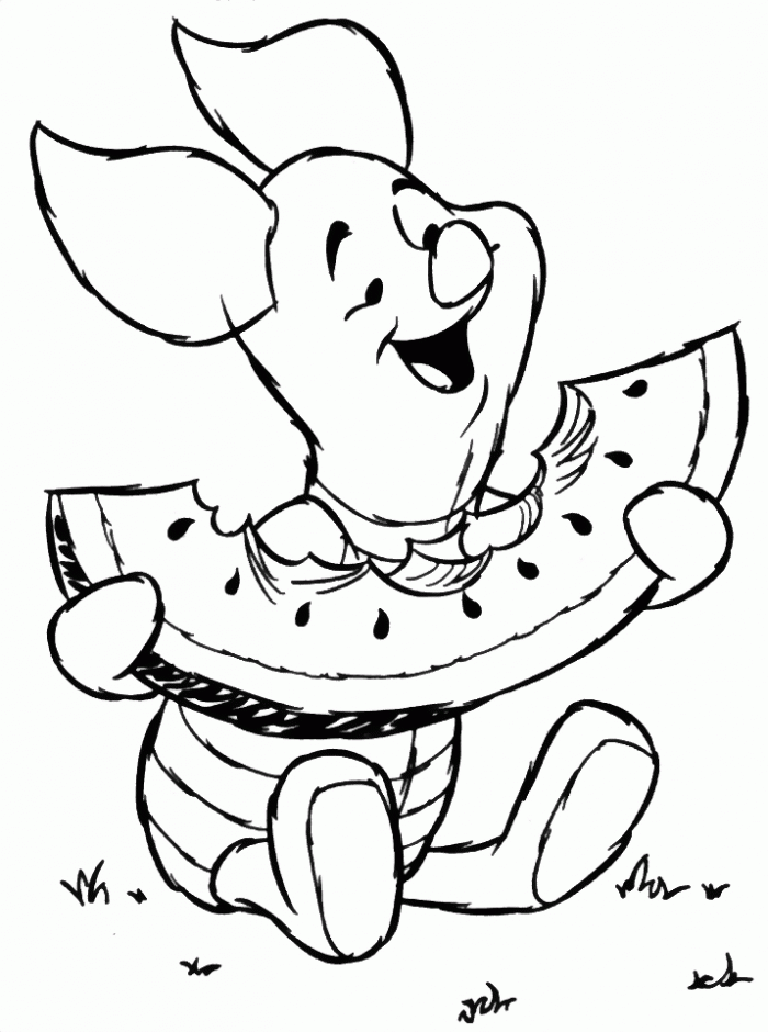 Pooh and Piglet Looking at The Stars Coloring Page | Kids Coloring