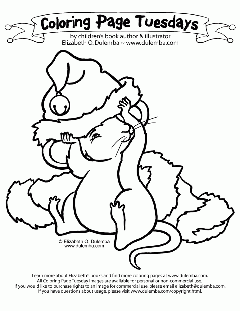 dulemba: Coloring Page Tuesday - Christmas Mouse