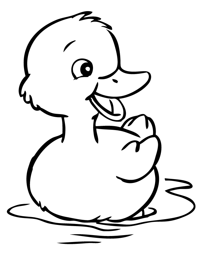 Cute Baby Duck Coloring Page | HM Coloring Pages