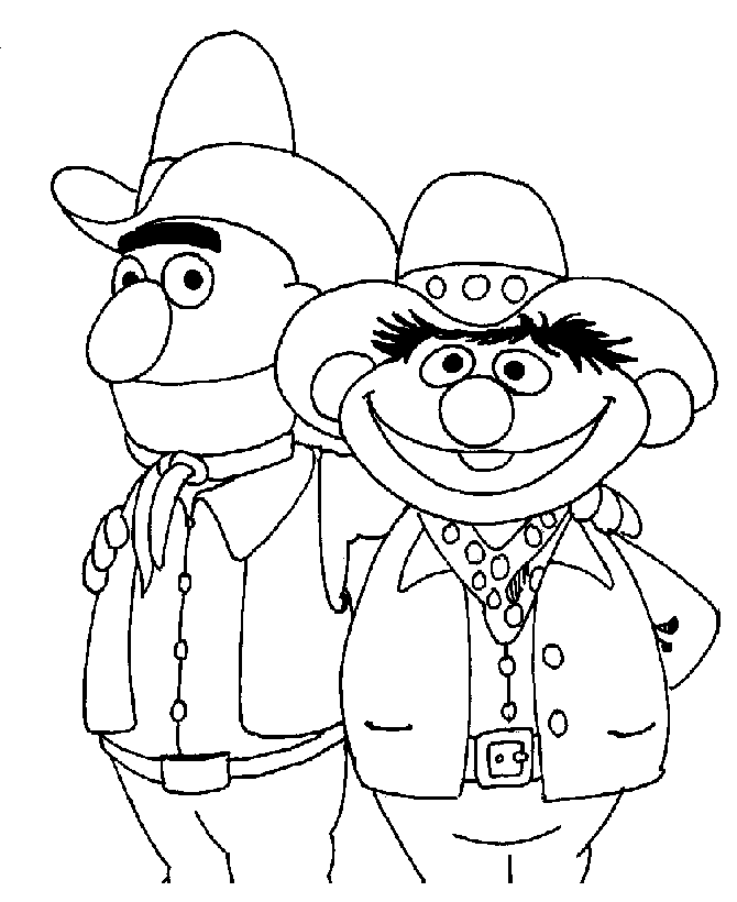 Sesame Street Coloring Pages - Bert and Ernie