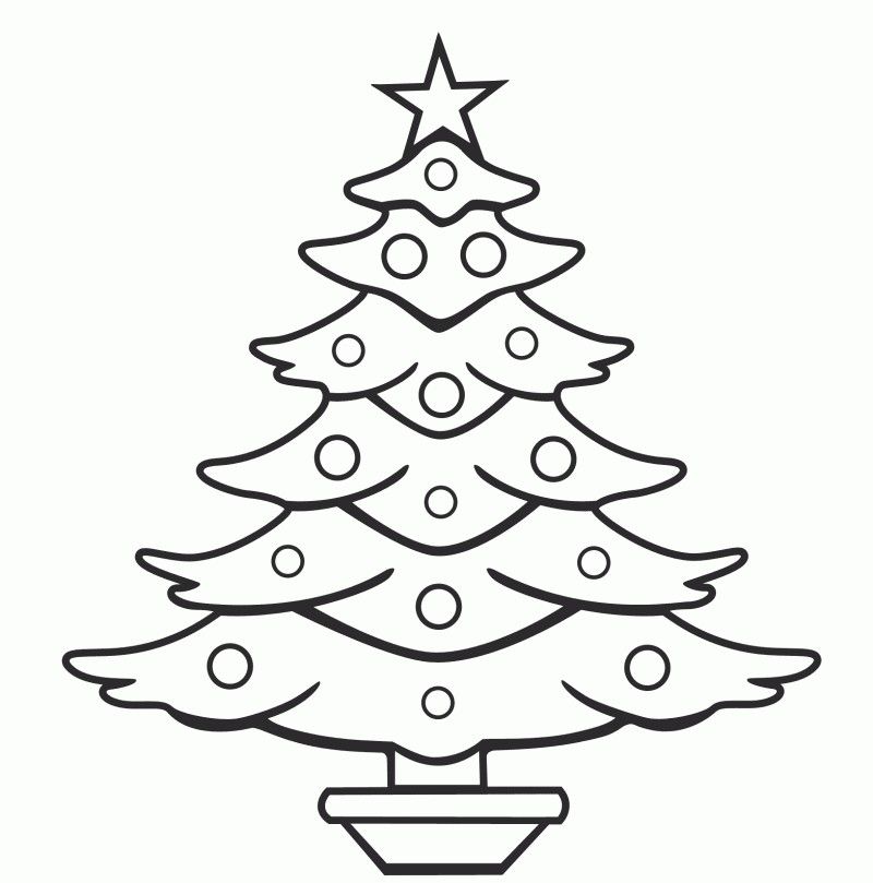 Christmas Tree That Is Wide And Attractive Coloring Page - Kids