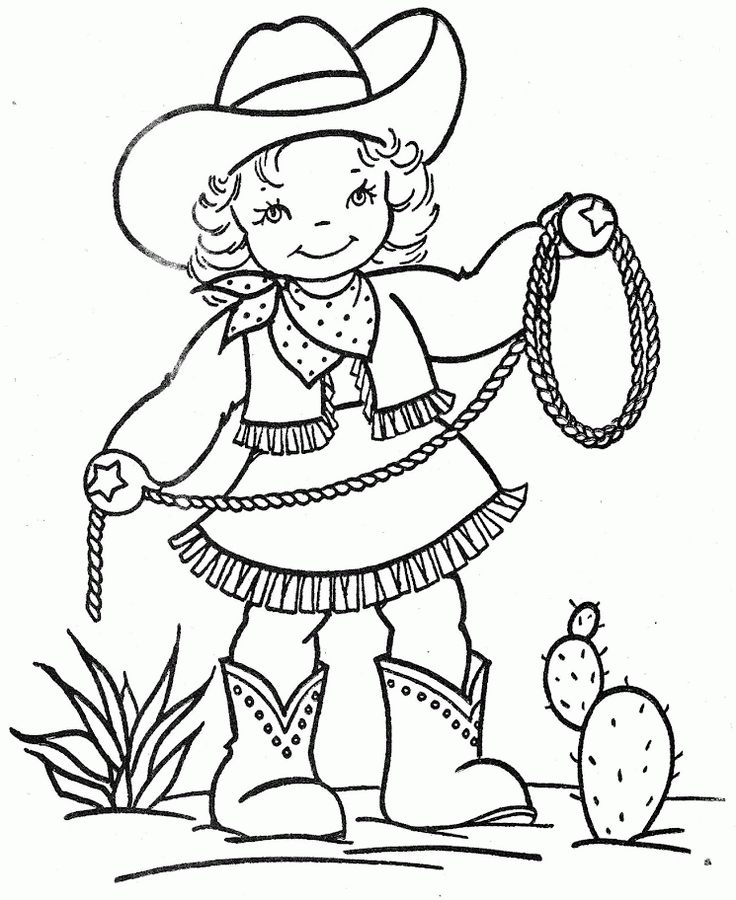 Little Cowgirl | Coloring pages