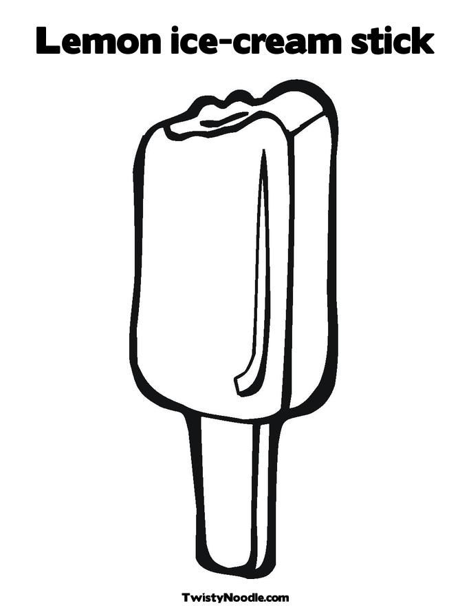 Lemon Ice Cream Stick Coloring Pages : KidsyColoring | Free Online