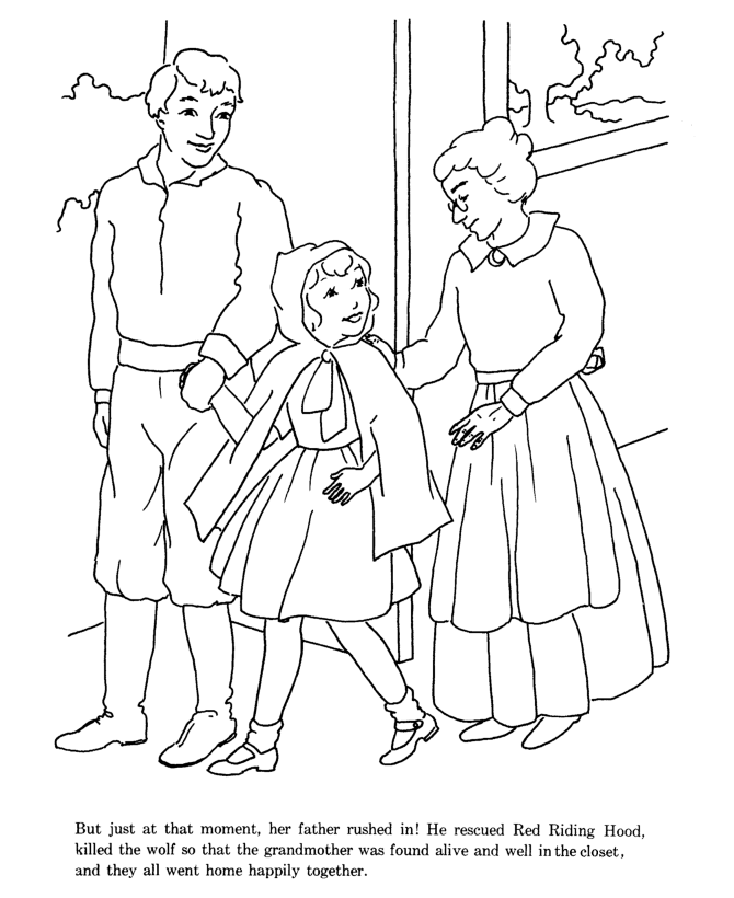 Little Red Riding Hood fairy tale story coloring pages | Little ...