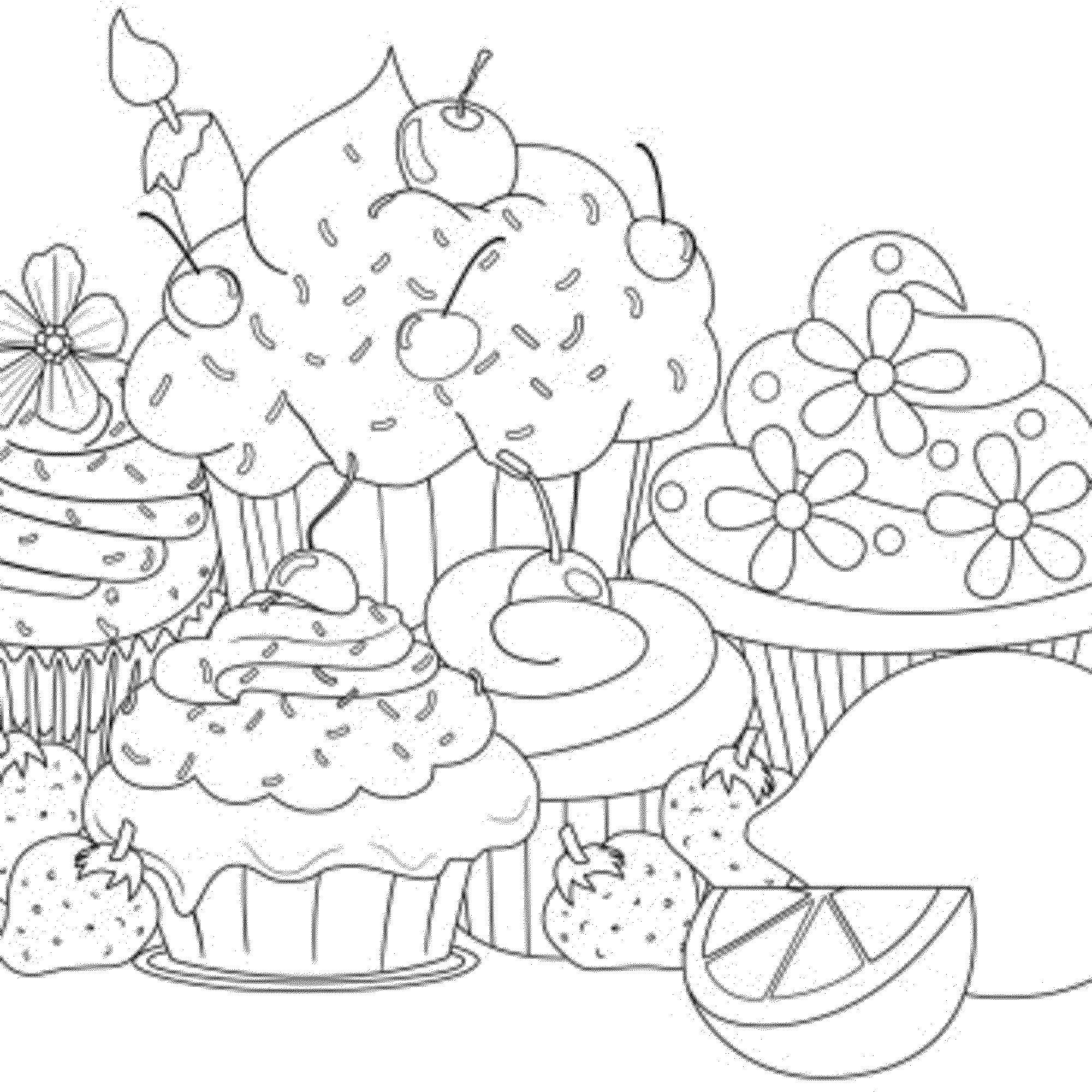 Top Printable Cupcake Coloring Pages adult