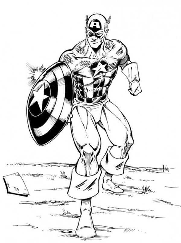 The Avengers Character Captain America Coloring Page - Download ...