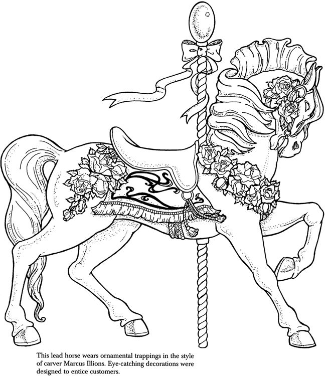Carousel Animals Coloring Page