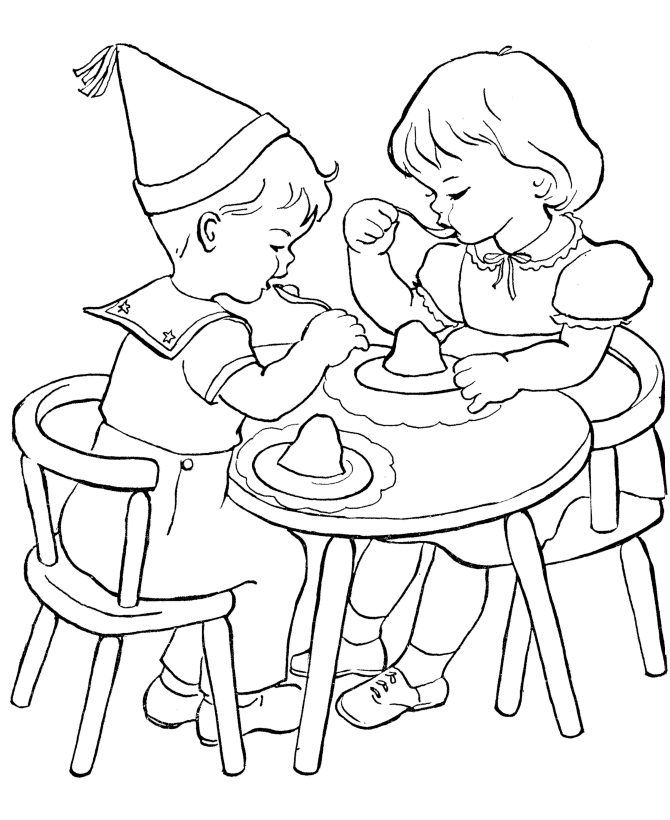 colouring pages of children enjoying - Clip Art Library